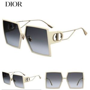 Dior Cream and Black Square Sunglasses